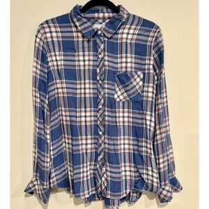 Rails Medium Women’s flannel Plaid Soft casual comfy relaxed button down